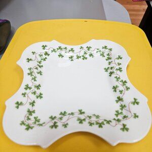 GODINGER SHANNON SQUARE SHAMROCK PLATE
